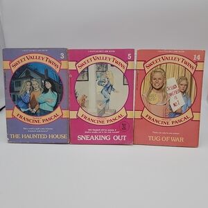 VINTAGE Sweet Valley Twins Book Set: The Haunted House, Sneaking Out, Tug of War